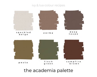 Polymer Clay PDF Color Recipes Academia Neutrals / Colour Palettes / Digital Recipe Download / DIY Easy Mixing Guide / Muted Dark Aesthetic