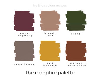 Polymer Clay PDF Color Recipes Campfire Palette / Colour Palettes / Digital Recipe Download / DIY Easy Mixing Guide / Warm Camping Fire Fall