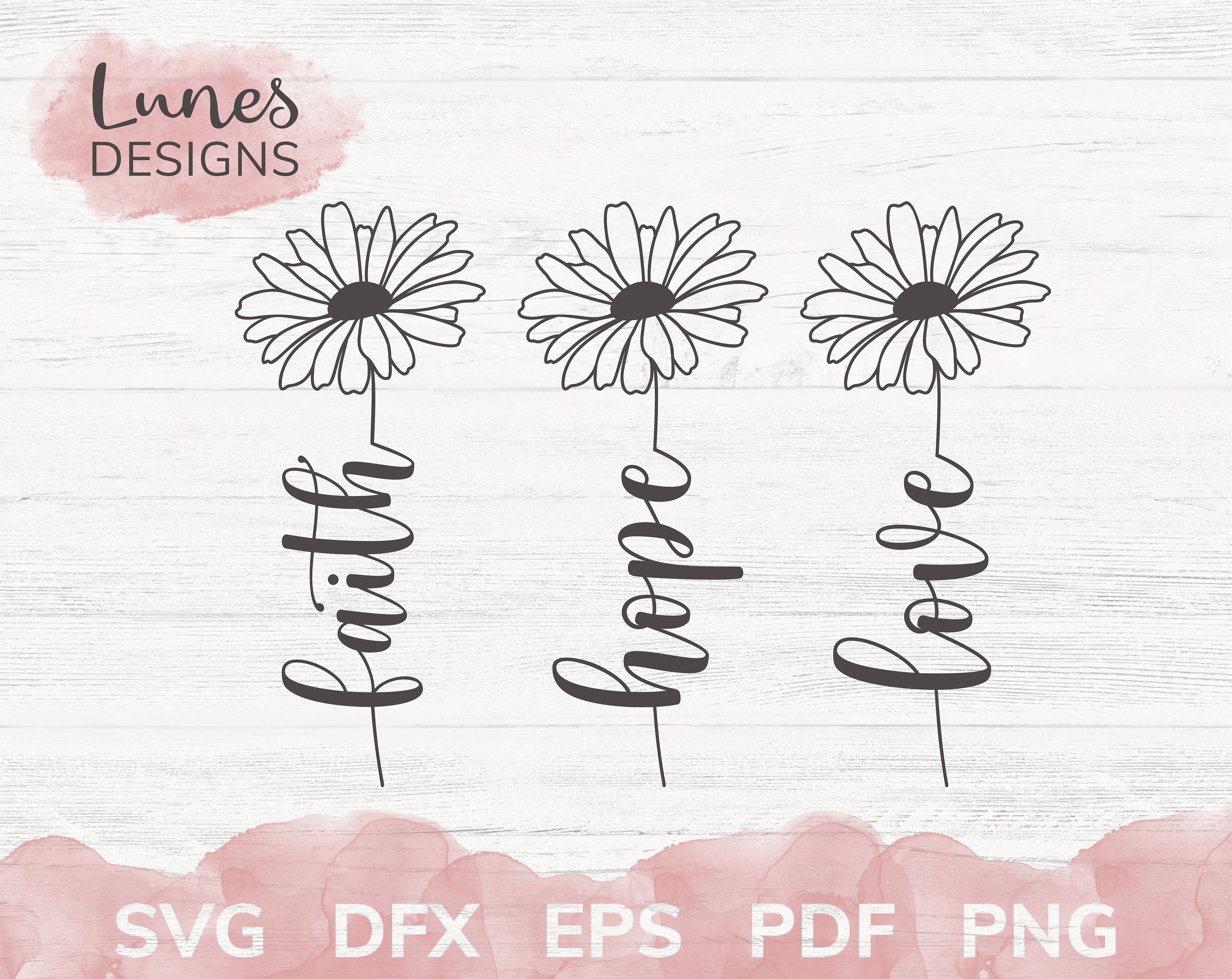 Download Faith Hope Love Svg Daisy Svg Faith Svg For Shirts Flowers Etsy