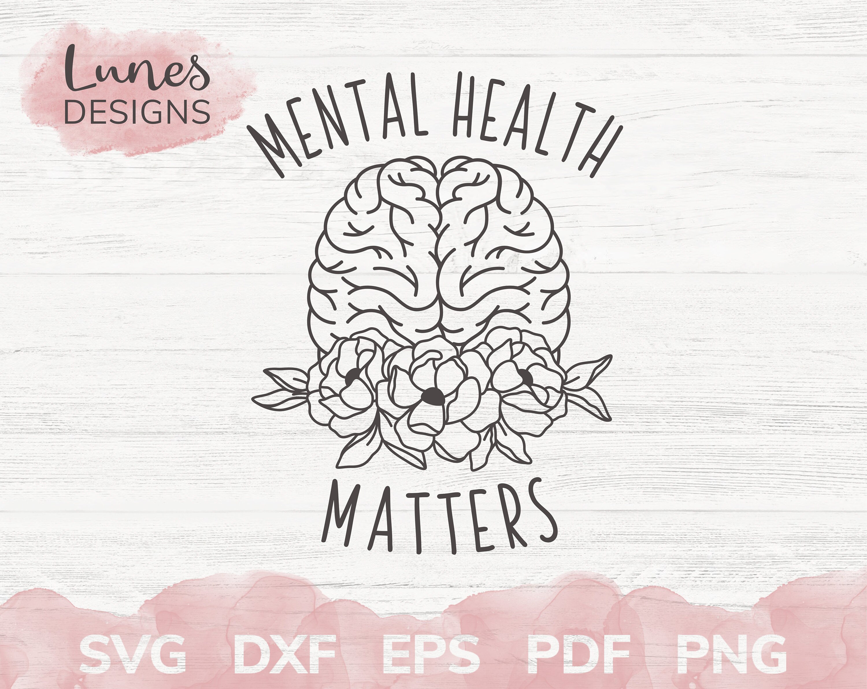 Mental health matters svg Floral brain svg Flowers svg Etsy