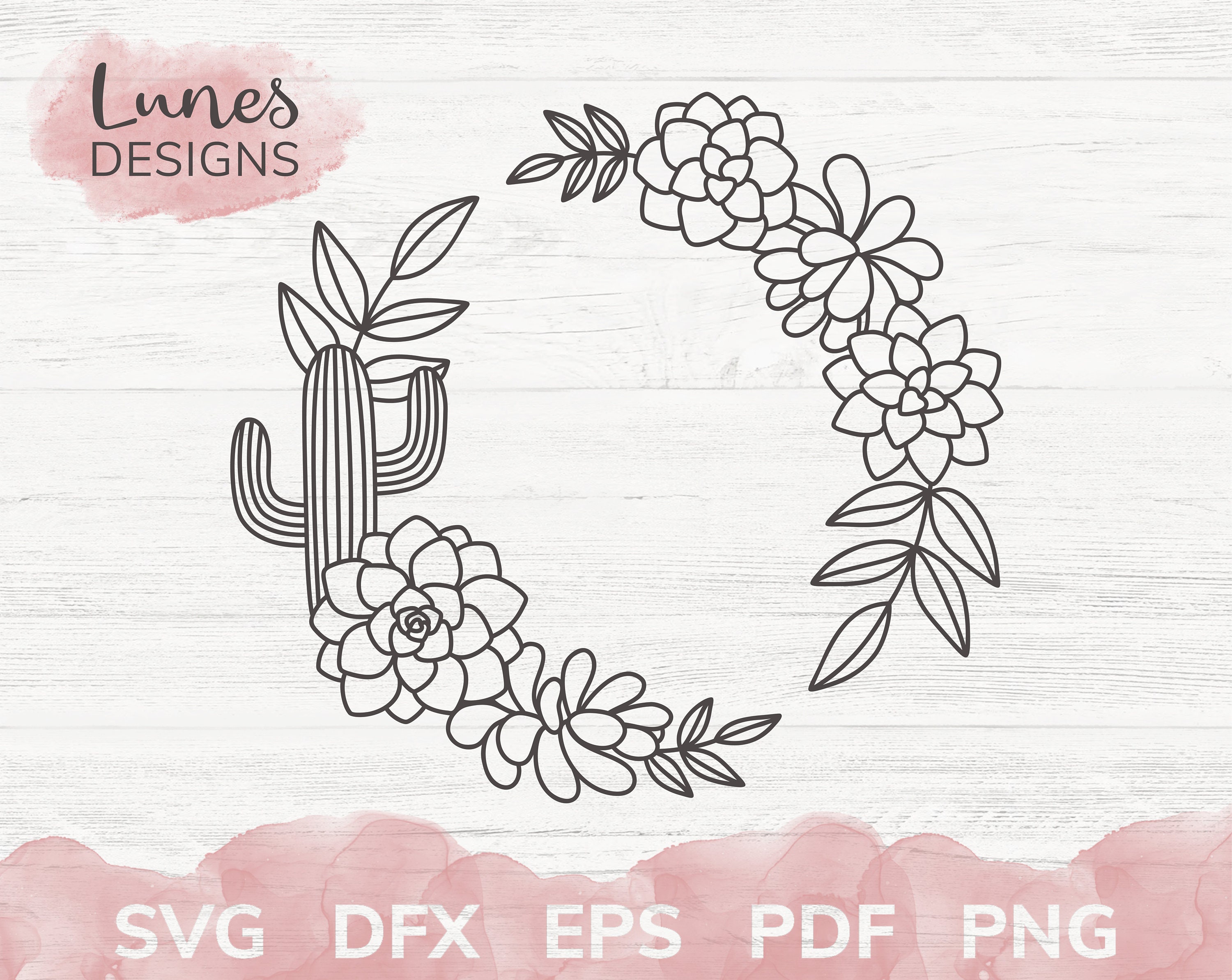 Cactus Frame Svg Succulent Svg Files For Cricut Floral Etsy