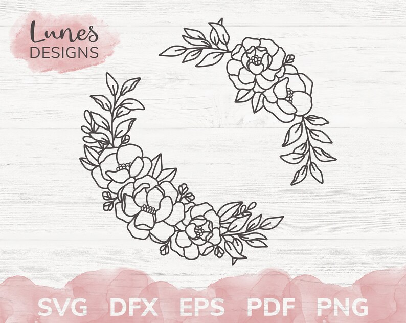 Download Flower border svg Floral wreath svg files for cricut Floral | Etsy