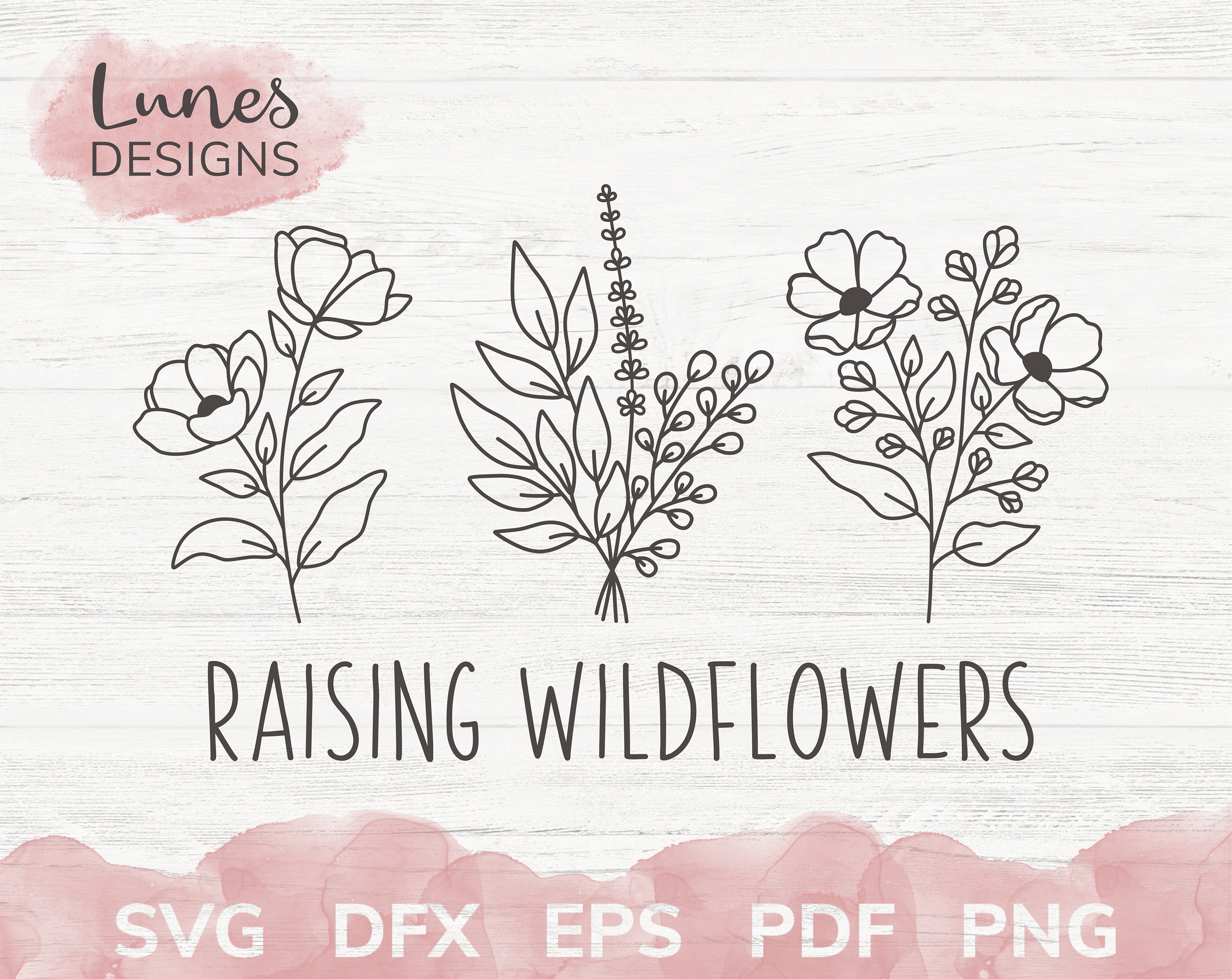 Raising wildflower svg Flowers svg Floral svg files for | Etsy