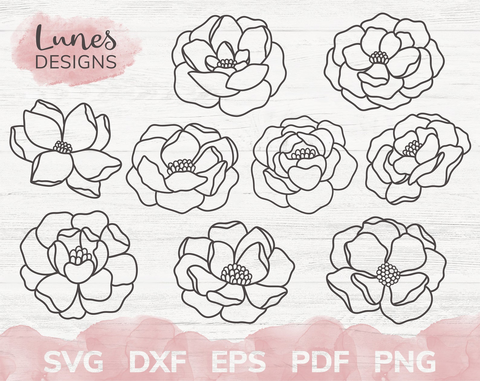 Flowers svg Peony svg Floral svg files for cricut Botanical | Etsy
