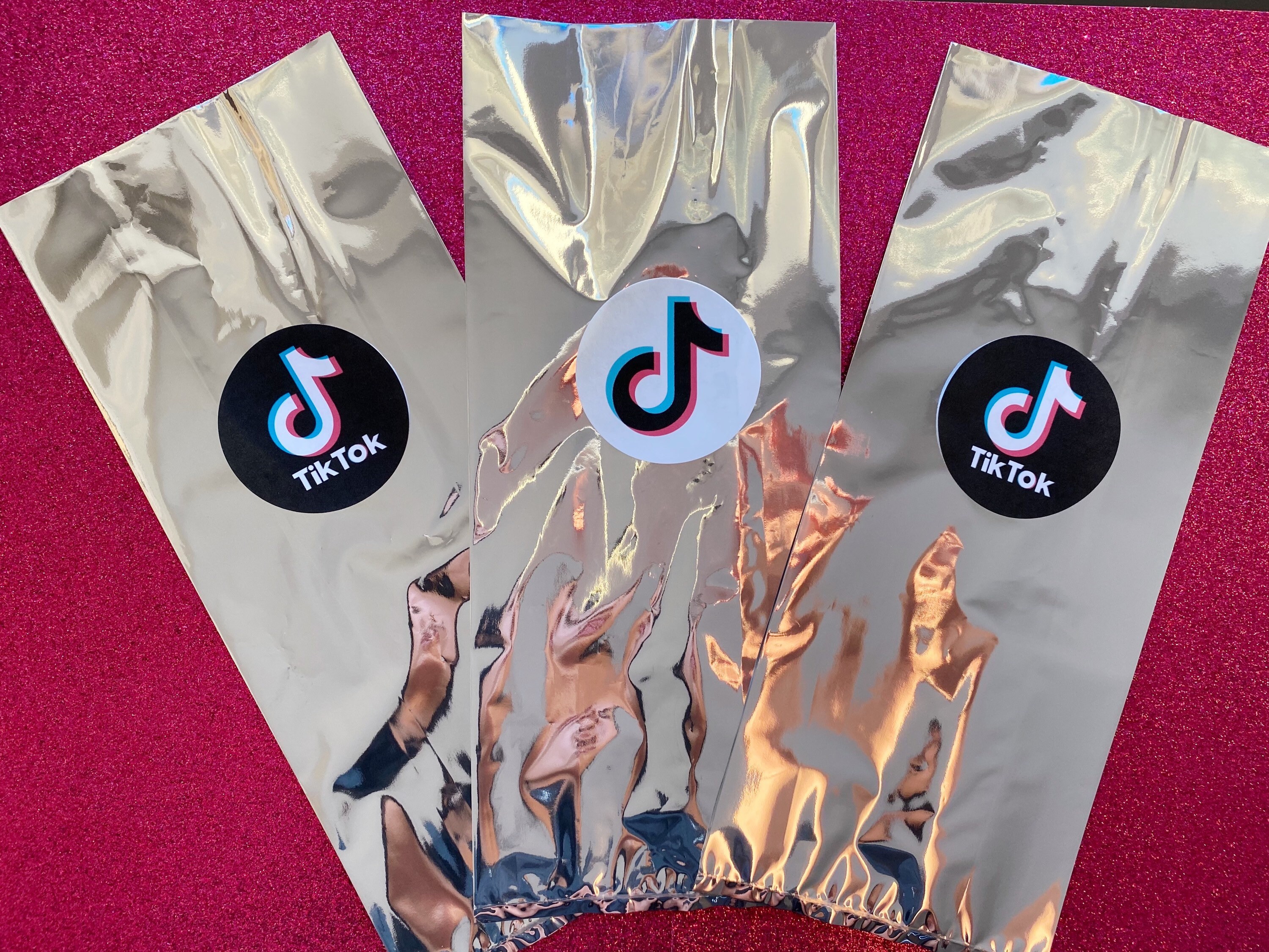 Tiktok Metallic Bag Tiktok Party Favor Tik Tok Goodie Bag Etsy