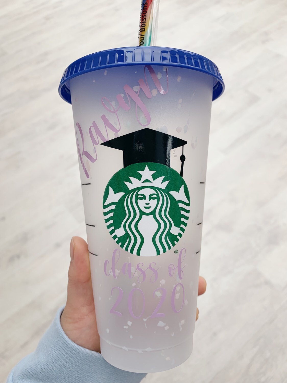 Custom Starbucks Cup Vinyl Name Decal Starbucks Color Etsy