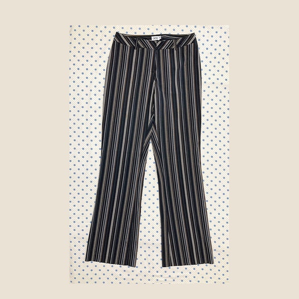 Pinstriped highwaisted semi flared pants main image 0