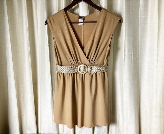 green emerald velvet dress Pernilla Placement Printed Belted Short Dress Gold – APOELLA main image 0