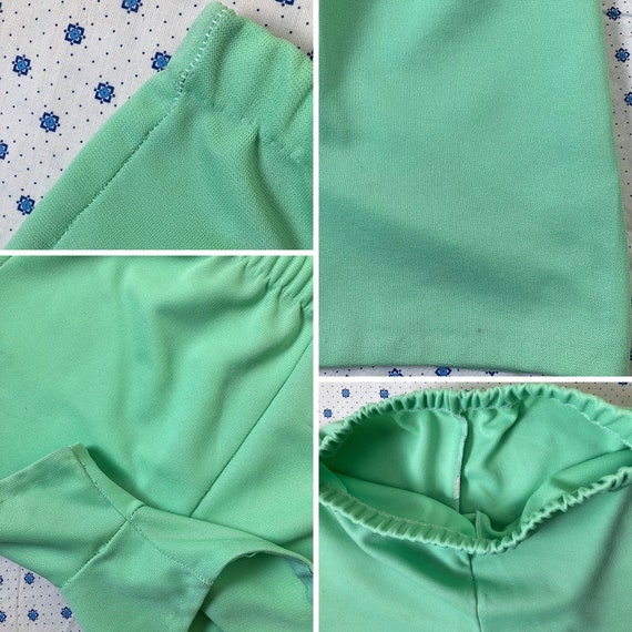 XS-S/ Vintage Mint Green Shorts, 70’s High Waist … - image 9