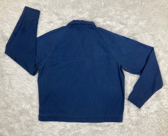 M-L/ Vintage Work Jacket, 70’s Navy Blue Distress… - image 10
