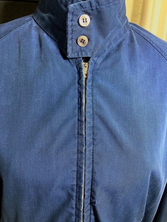M-L/ Vintage Work Jacket, 70’s Navy Blue Distress… - image 6