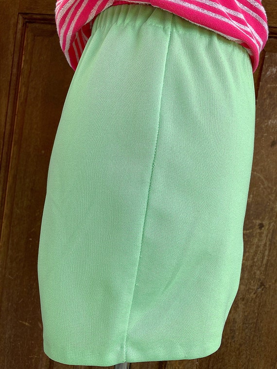 XS-S/ Vintage Mint Green Shorts, 70’s High Waist … - image 6