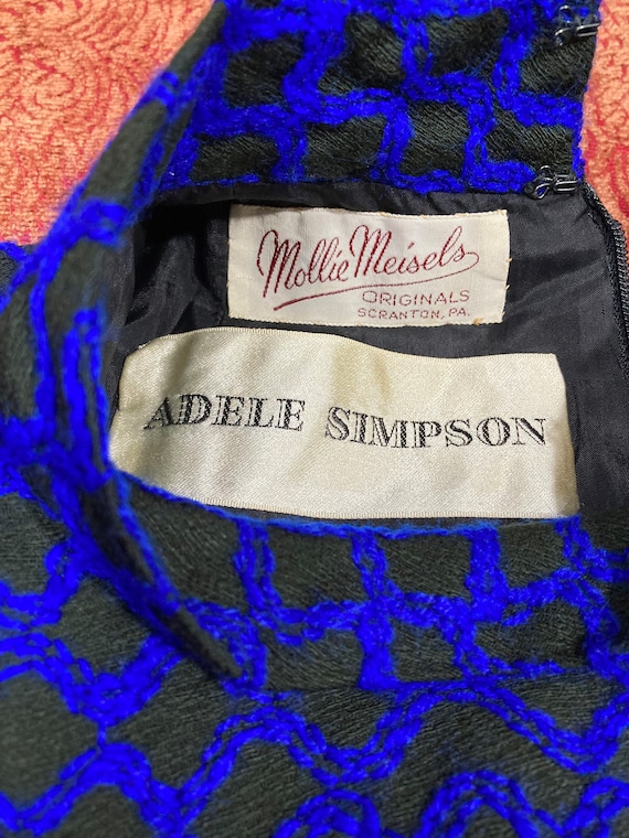 M-L/ Vintage Adele Simpson 60’s Textured Shift Dr… - image 10