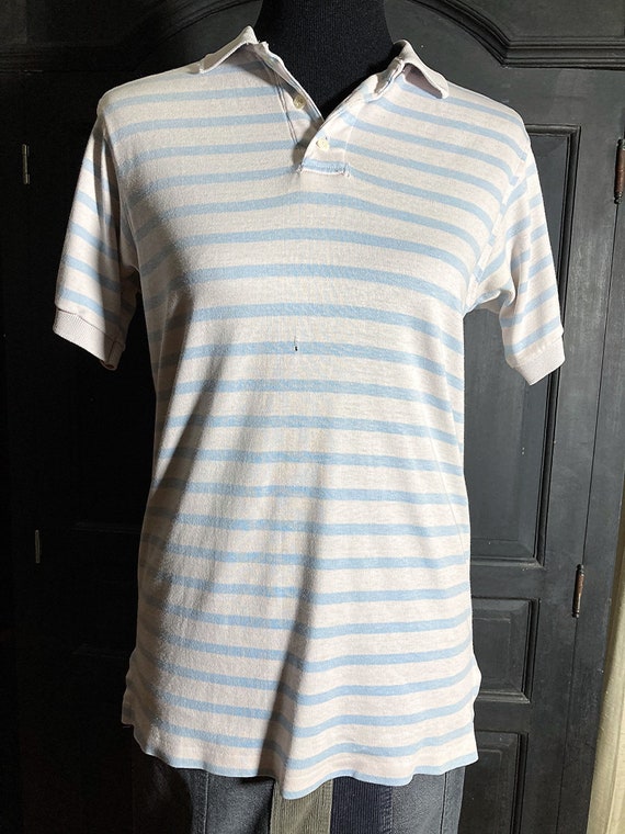 S/ Men’s Vintage Striped Polo Shirt by Lands’ End… - image 4
