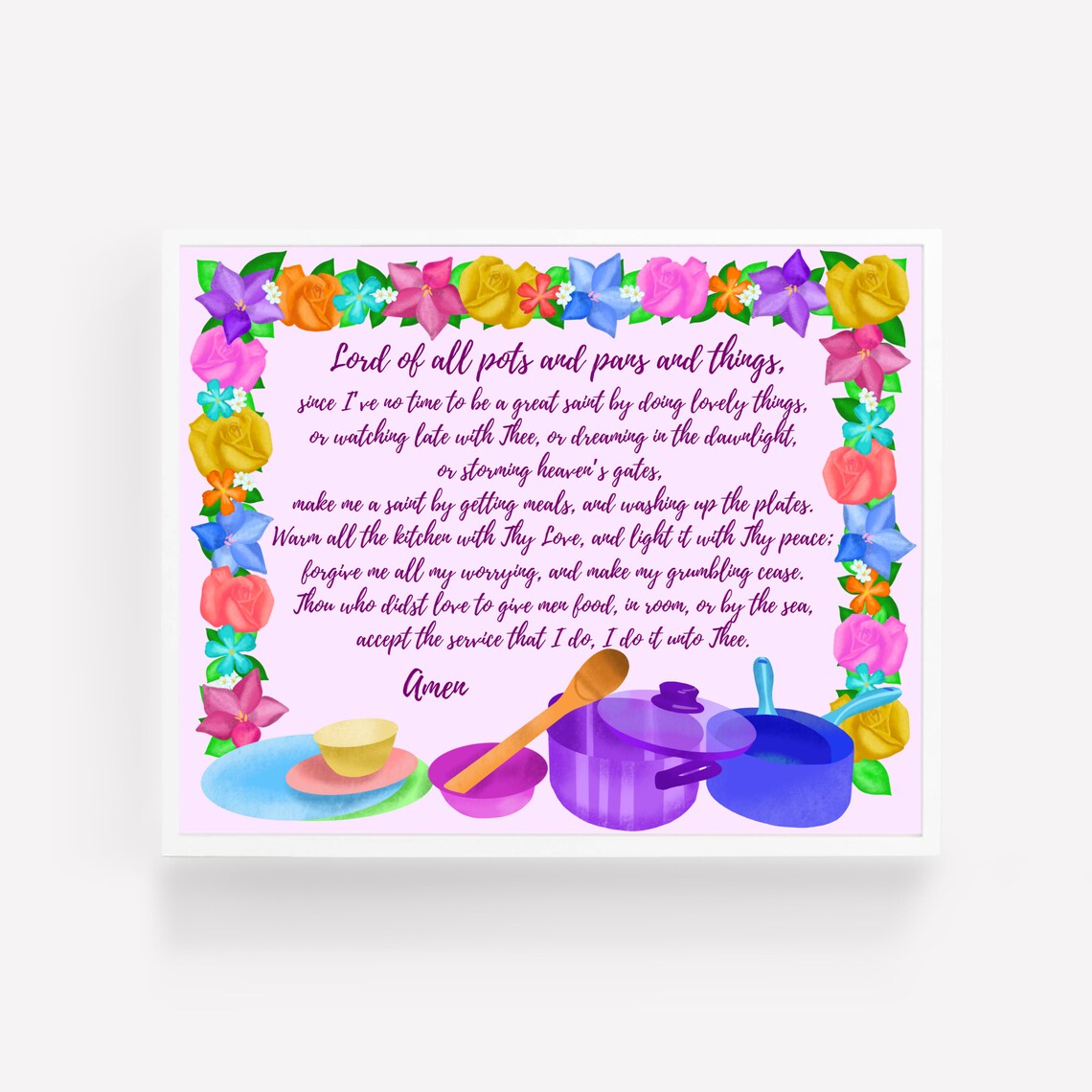 The Kitchen Prayer Lord of Pots & Pans Brother Lawrence Prayer