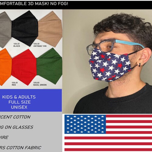 Best Face Mask for Glasses Wearers Anti Fog USA Handmade Easy Etsy