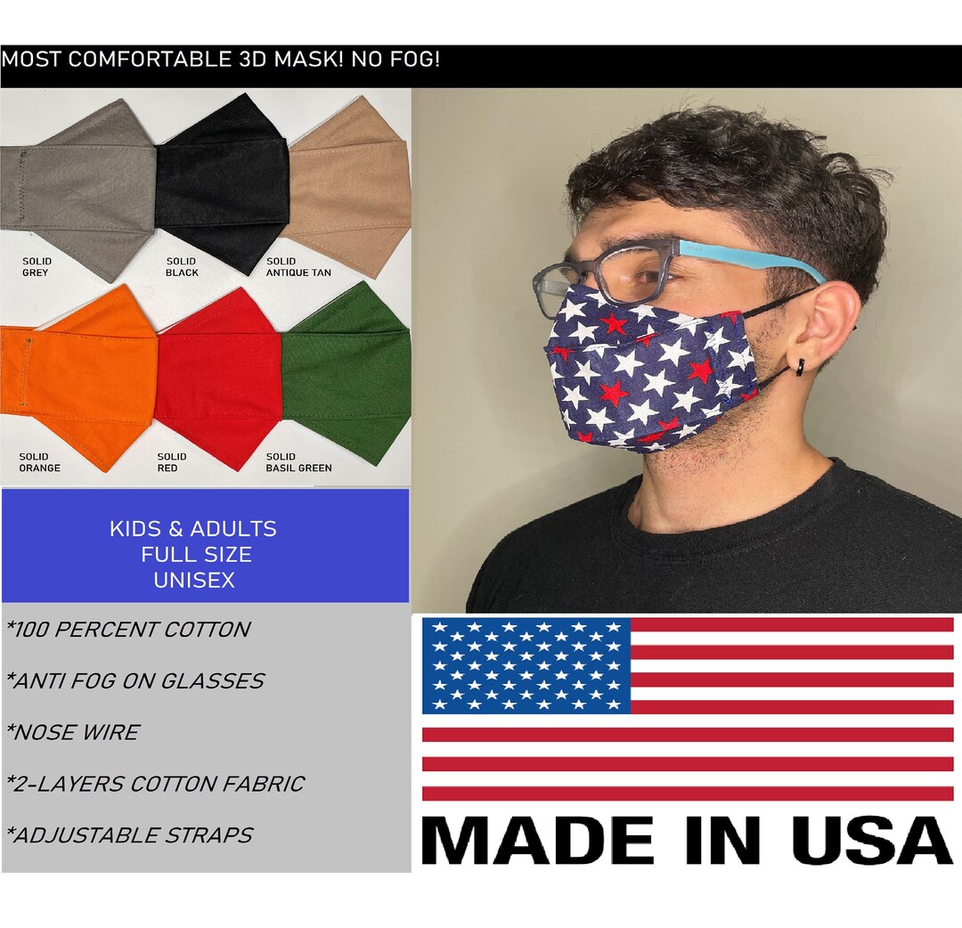 Easy Breathe Face Mask, No Fog Mask for Glasses , Adjustable Cotton