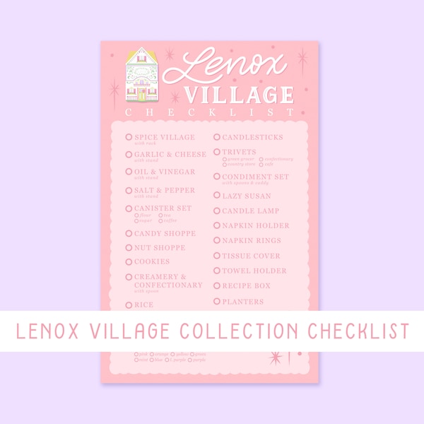 Lenox Village Collection Checklist | Digital Download