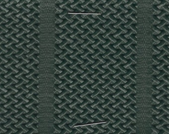 60" x 21" Remnant 1970s Ford Vintage Dark Green Auto Vinyl w/ Lines and Basket Weave