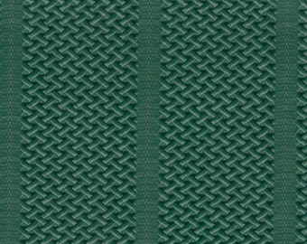 BTY Vintage 1970s Ford Green Auto Vinyl w/ Heat Pressed Basket Weave and Channels