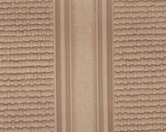 BTY 1970s Ford Vintage Tan Auto Vinyl w/ Lines and Basket Weave