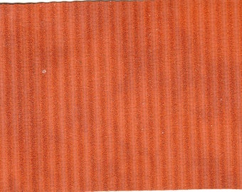 1 1/2 Yards Vintage Distressed Orange Vinyl w/Vertical Ridges and Distressed Finish