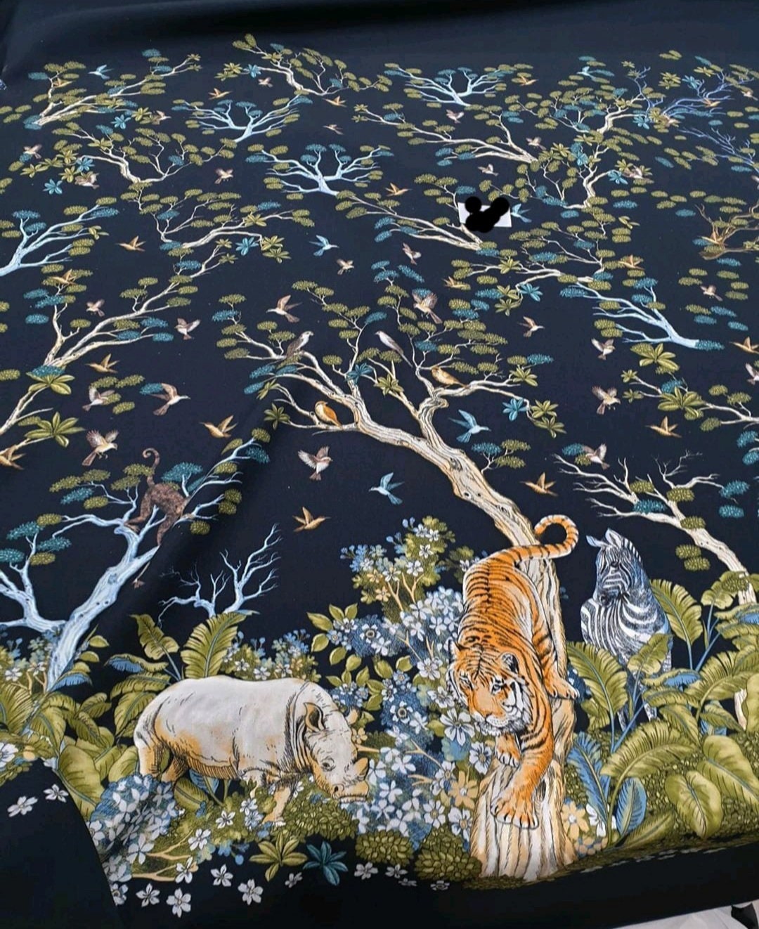 Silk Fabric with the addition of linen. Print animals made in Etsy