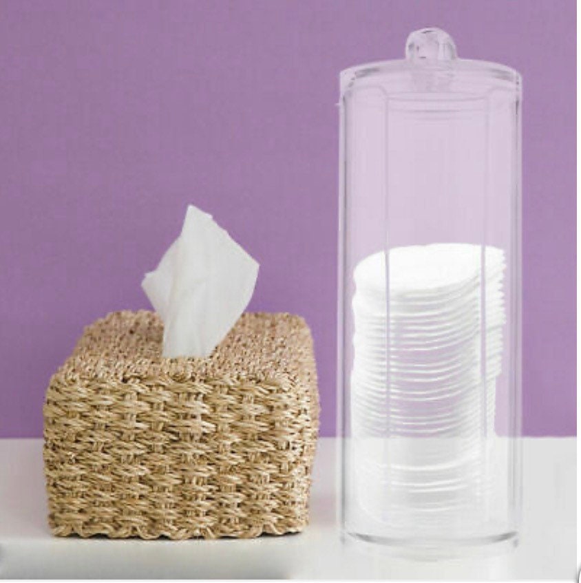 Acrylic Clear Cotton Wool Pad Dispenser Bathroom Makeup Etsy