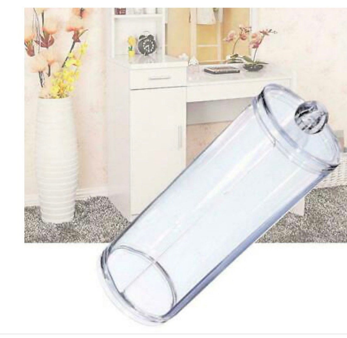 Acrylic Clear Cotton Wool Pad Dispenser Bathroom Makeup Etsy