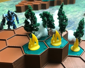 Fire Tokens x12 | American Mecha | Compatible with BT and other 6mm Tabletop Wargames