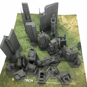 Classic CityTech Set (Full Set - 18x Buldings) - Mapscale Buildings | American Mecha | Compatible with BT and other 6mm Tabletop Wargames