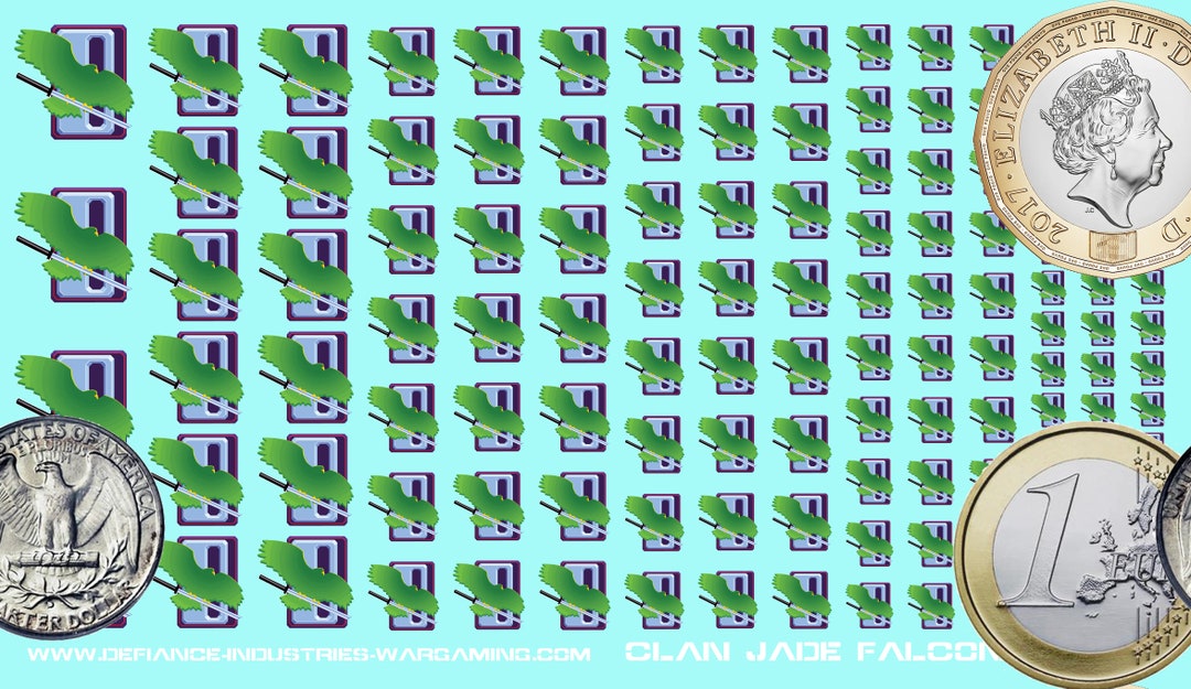 Clan Jade Falcon 126x Premium Waterslide Decals for Battletech With White Background Etsy