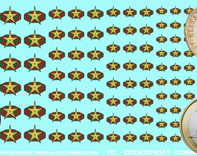 Periphery - Taurian Concordat - Concordat Commandos - 126x Premium Waterslide Decals for Battletech with white background