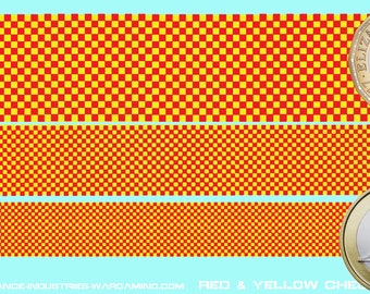 Generic Markers - Red & Yellow Checkers | American Mecha | Premium Decals | Compatible with BT and other 6mm Wargames