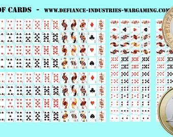 Playing Cards - 224x Premium Waterslide Decals for Battletech with white background