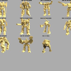 Battletech Miniatures Classic Unseen Designs 3D Printed on Demand - Etsy