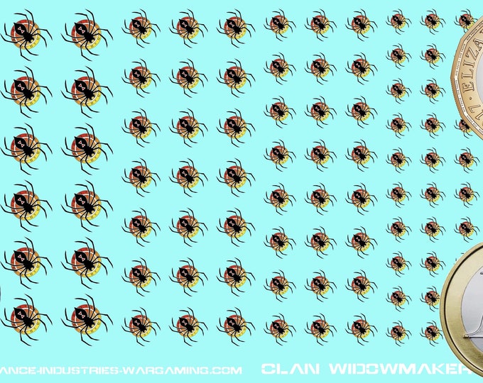 Clan Widowmaker - 126x Premium Waterslide Decals for Battletech with white background