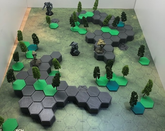 Hills for Grassland Open Terrain #2 Mapsheet - 3D Printed Terrain & Hills compatible with BT/American Mecha