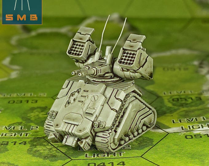 Hachiman Fire Support Tank - SirMortimerBombito Sculpt | American Mecha | Compatible with BT and other 6mm Tabletop Wargames