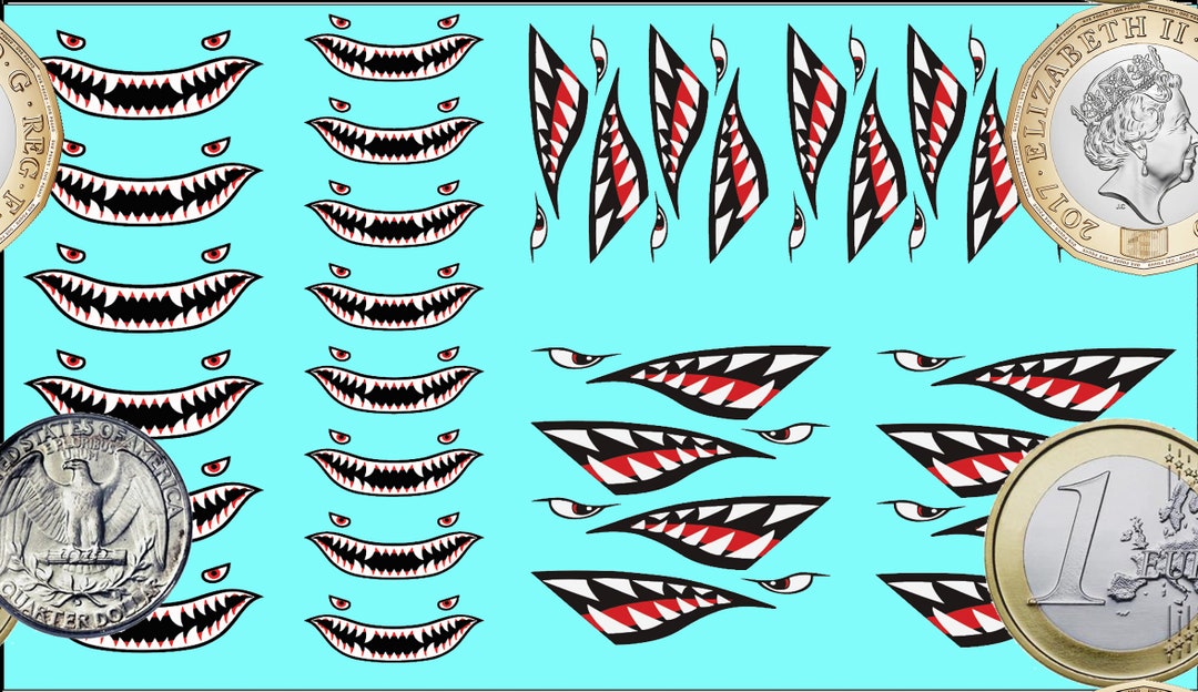 Shark Teeth Nose Art for Assault & Heavy Mechs Multi-size Premium