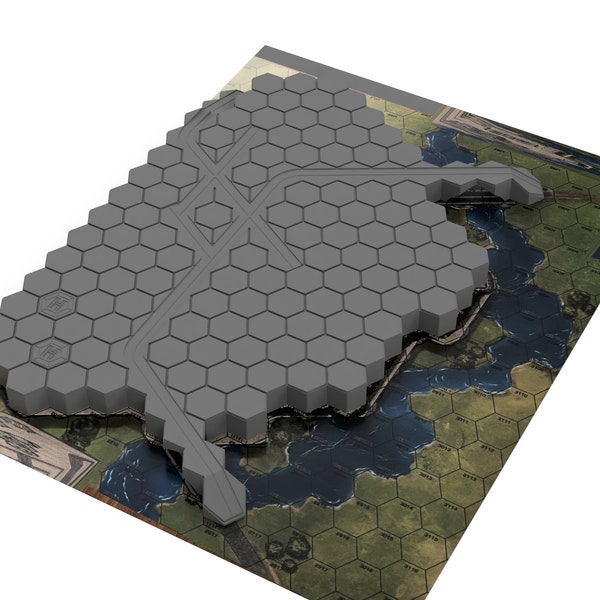 Hills for Grassland River CommCenter Map Sheet - 3D Printed Terrain & Hills compatible with BT/American Mecha and other tabletop games