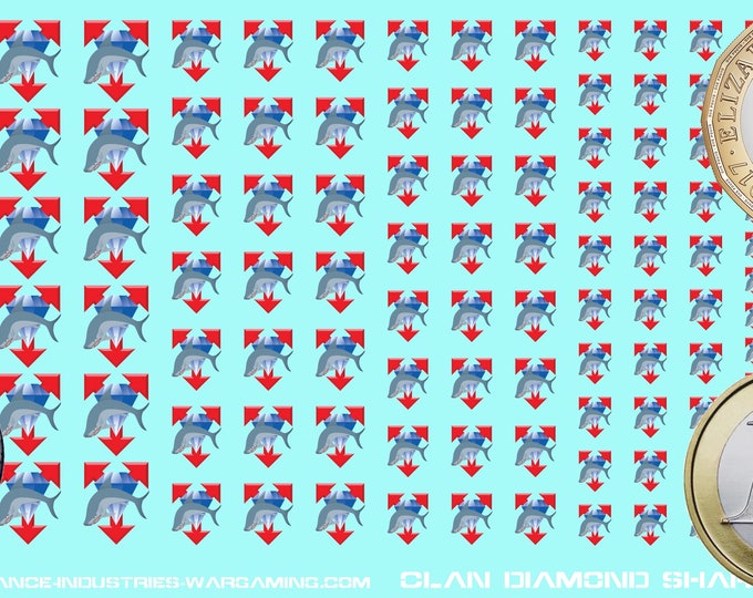 Clan Diamond Shark - Premium Waterslide Decals compatible with BT/American Mecha