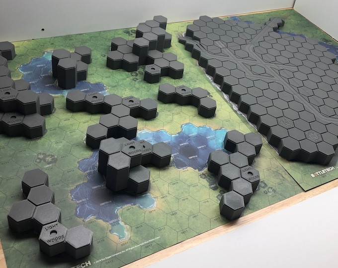 Hills for Grassland E Battlemat - 3D Printed Battletech Terrain & Hills