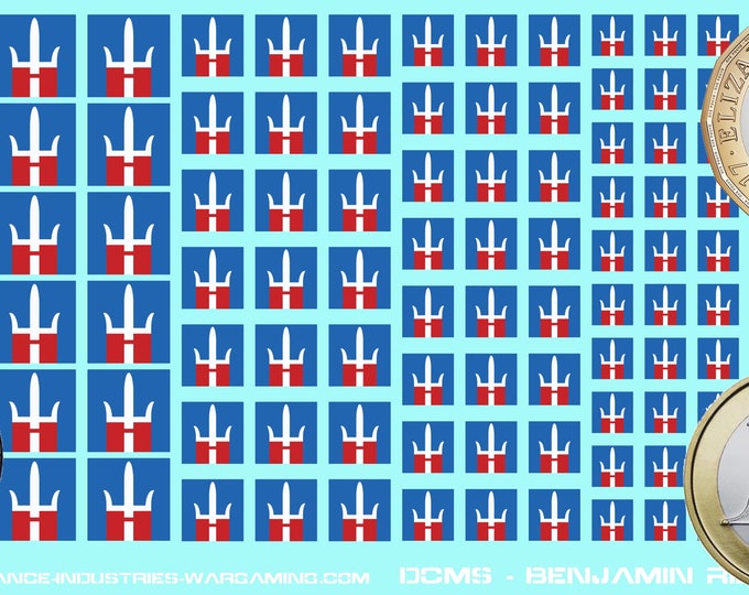 Draconis Combine - Benjamin Regulars Brigade - 126x Premium Waterslide Decals for Battletech with white background