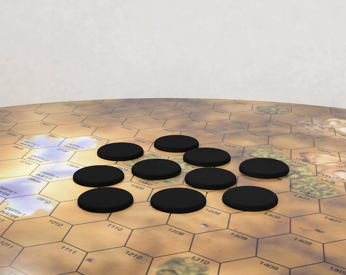 32mm round plastic hex bases | American Mecha | Compatible with BT and other 6mm Tabletop Wargames