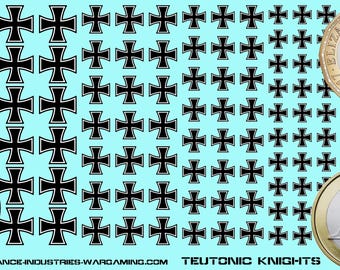 Generic Markers - Teutonic Knights | American Mecha | Premium Decals | Compatible with BT and other 6mm Wargames