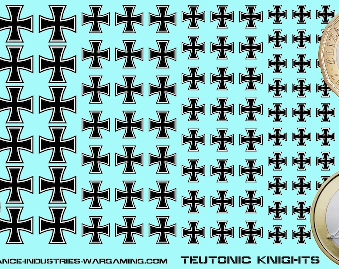 Generic Markers - Teutonic Knights | American Mecha | Premium Decals | Compatible with BT and other 6mm Wargames
