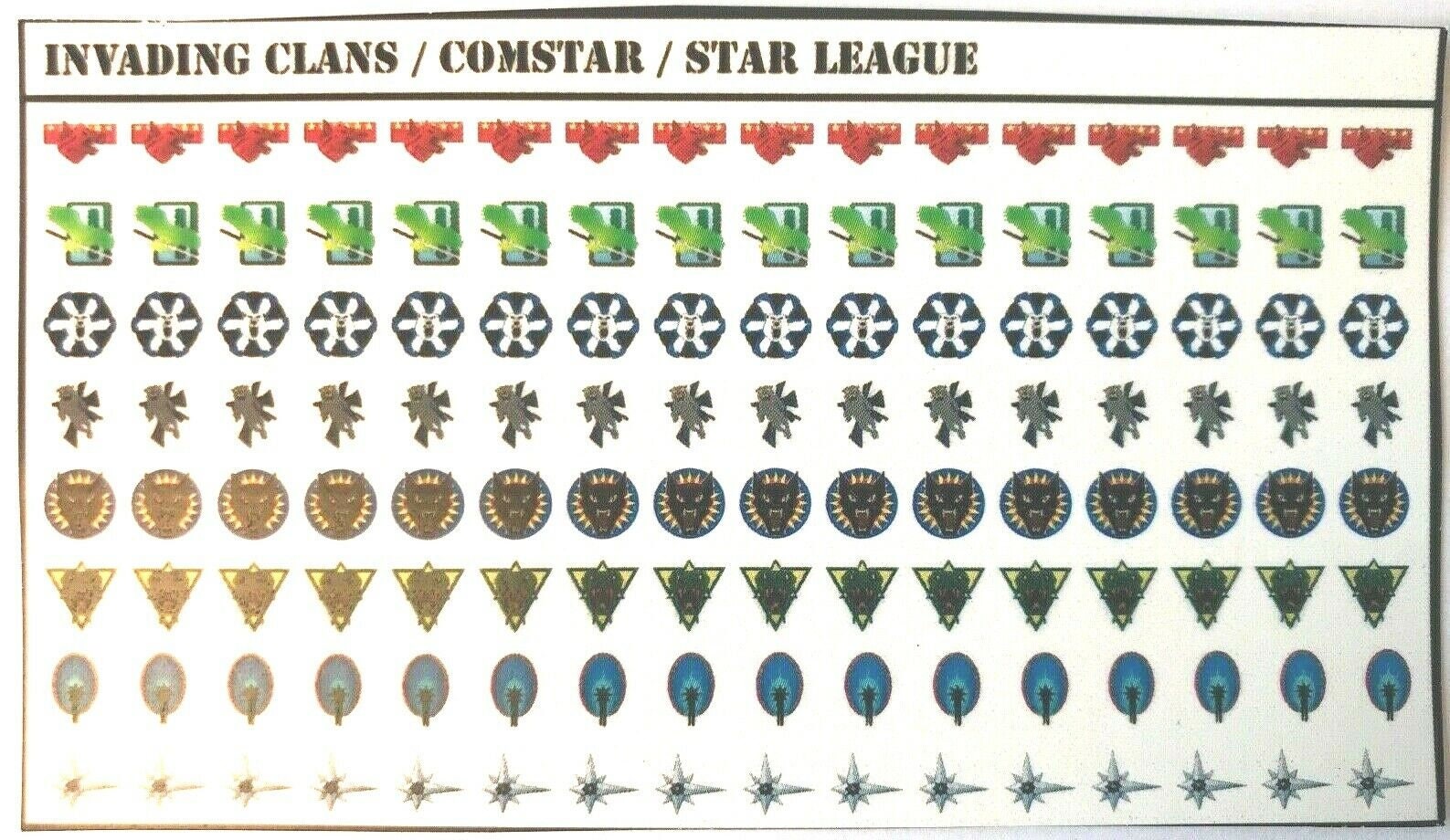 Mixed Sets of Waterslide Decals for Battletech Etsy Canada