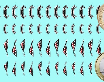 Generic Markers - Shark Teeth Nose Art for Medium & Light Meks | American Mecha | Premium Decals | Compatible with BT and other 6mm Wargames
