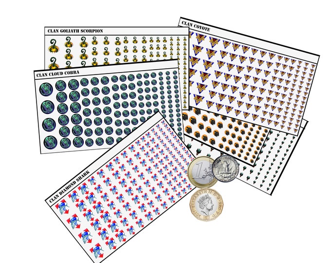 Warden Clans - Waterslide Decals | American Mecha | Compatible with BT and other 6mm Tabletop Wargames